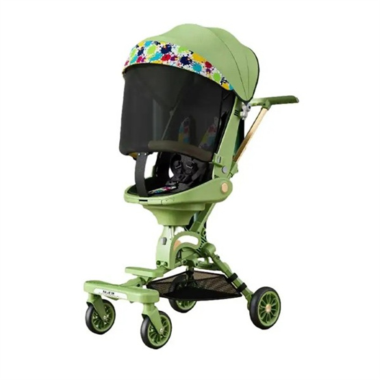 High quality comfort adjustable height push-handle rear wheel dual brakes 360 degree seat one click steering stroller