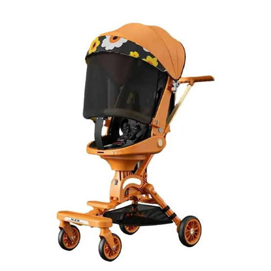 High quality comfort adjustable height push-handle rear wheel dual brakes 360 degree seat one click steering stroller