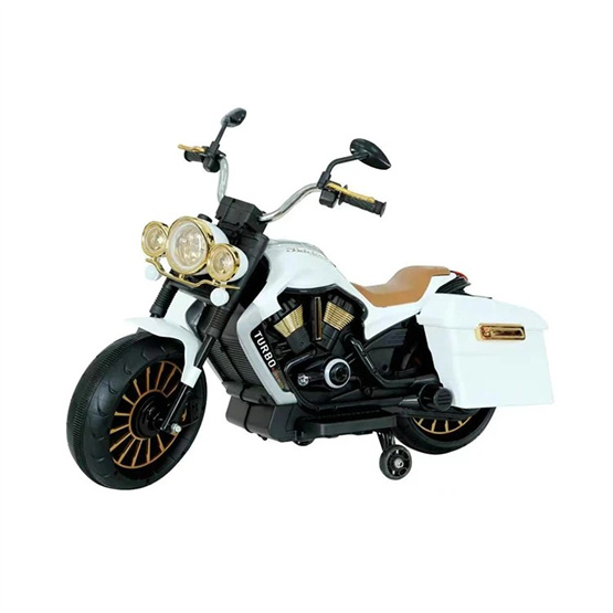 2023 New children's two-wheeled electric motorcycle with large storage box luxury headlights