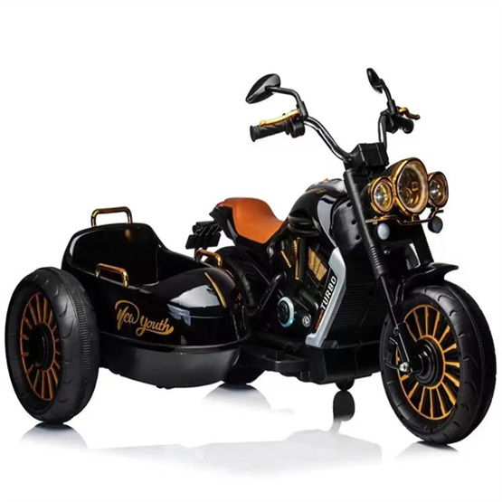 2023 New with side seat and safety training wheel One-click start children's electric motorcycle